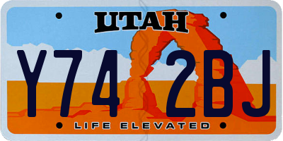 UT license plate Y742BJ