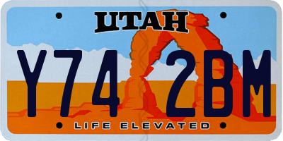 UT license plate Y742BM