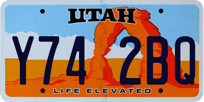 UT license plate Y742BQ