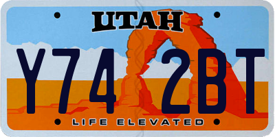 UT license plate Y742BT