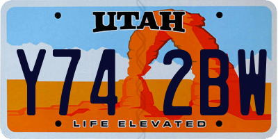 UT license plate Y742BW