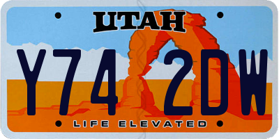 UT license plate Y742DW