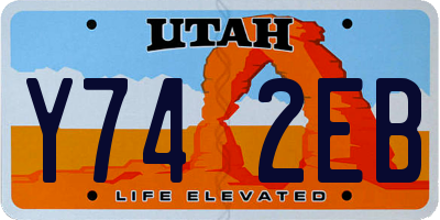 UT license plate Y742EB