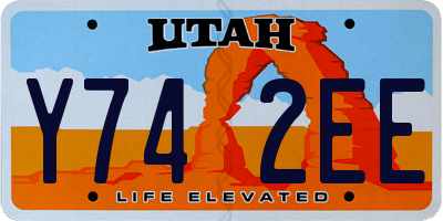 UT license plate Y742EE