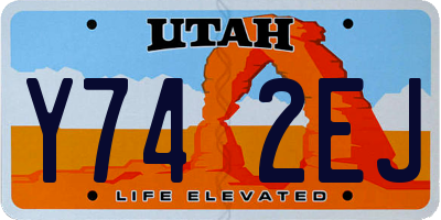UT license plate Y742EJ
