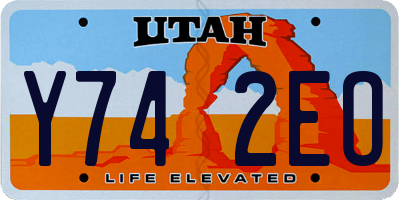 UT license plate Y742EO