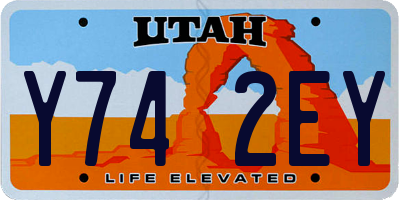 UT license plate Y742EY