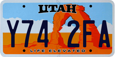UT license plate Y742FA
