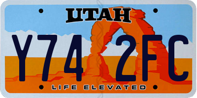 UT license plate Y742FC