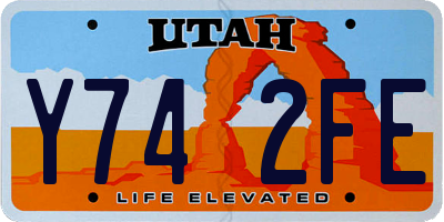 UT license plate Y742FE
