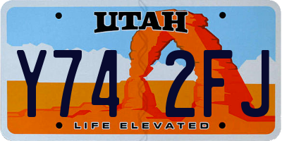 UT license plate Y742FJ