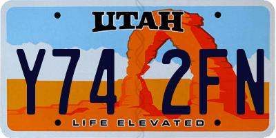 UT license plate Y742FN