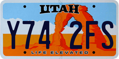 UT license plate Y742FS