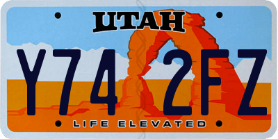 UT license plate Y742FZ
