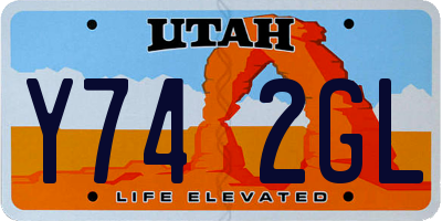 UT license plate Y742GL