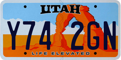 UT license plate Y742GN
