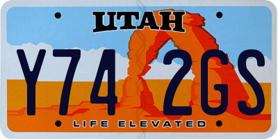UT license plate Y742GS