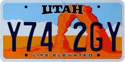 UT license plate Y742GY