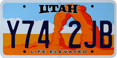 UT license plate Y742JB