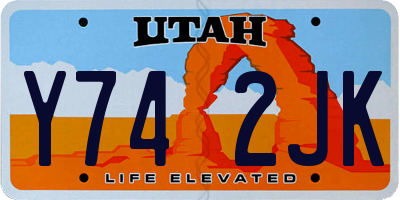 UT license plate Y742JK