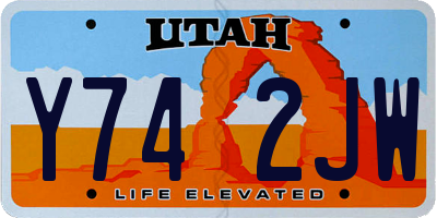 UT license plate Y742JW