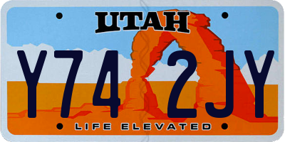 UT license plate Y742JY