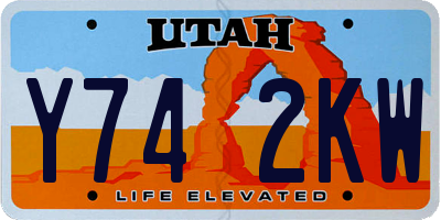 UT license plate Y742KW