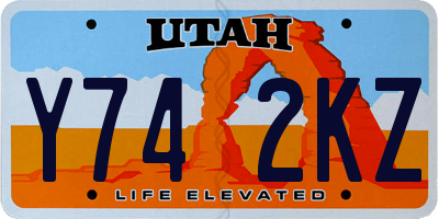 UT license plate Y742KZ