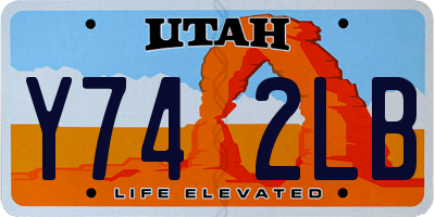 UT license plate Y742LB