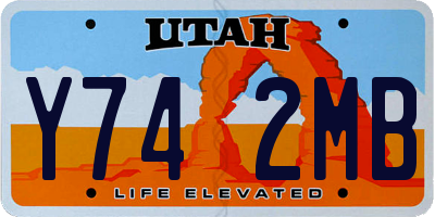 UT license plate Y742MB