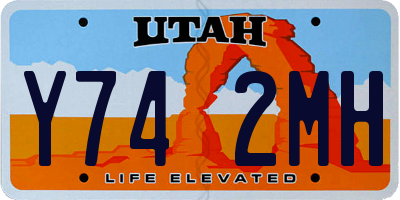 UT license plate Y742MH