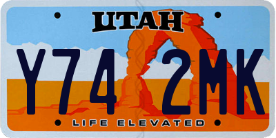 UT license plate Y742MK