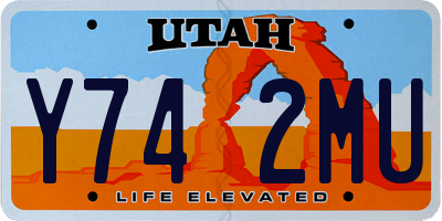UT license plate Y742MU
