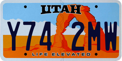 UT license plate Y742MW