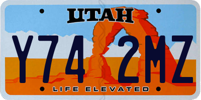 UT license plate Y742MZ