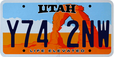 UT license plate Y742NW