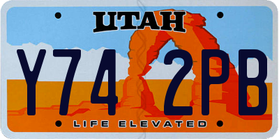 UT license plate Y742PB