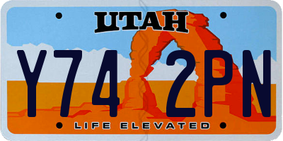 UT license plate Y742PN