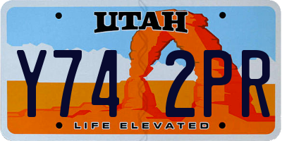UT license plate Y742PR