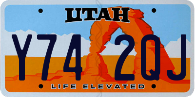UT license plate Y742QJ
