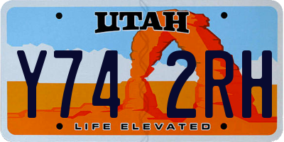 UT license plate Y742RH