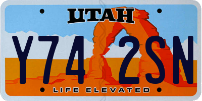 UT license plate Y742SN