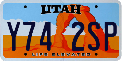 UT license plate Y742SP