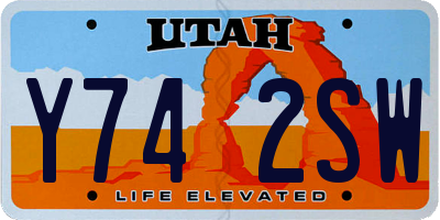 UT license plate Y742SW