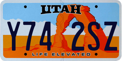 UT license plate Y742SZ