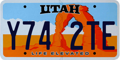 UT license plate Y742TE