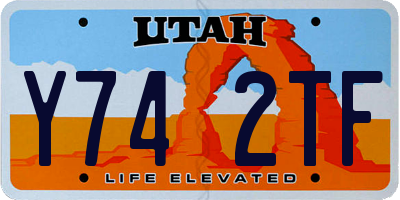 UT license plate Y742TF