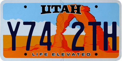 UT license plate Y742TH