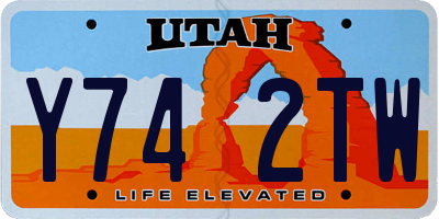 UT license plate Y742TW