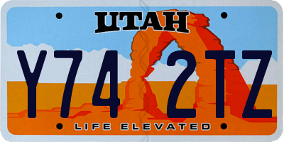 UT license plate Y742TZ